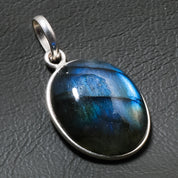 Natural Dark Gray Labradorite Pendant Fine Gemstone Pendant 