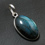 Natural Dark Gray Labradorite Pendant Fine Gemstone Pendant 