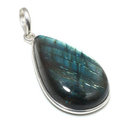 Natural Dark Gray Labradorite Pendant Fine Gemstone Pendant 