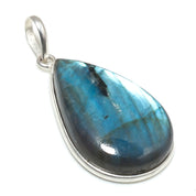 Natural Dark Gray Labradorite Pendant Fine Gemstone Pendant 