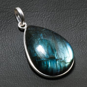 Natural Dark Gray Labradorite Pendant Fine Gemstone Pendant 