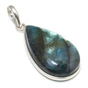 Natural Dark Gray Labradorite Pendant Fine Gemstone Pendant 