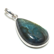 Natural Dark Gray Labradorite Pendant Fine Gemstone Pendant 