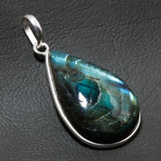 Natural Dark Gray Labradorite Pendant Fine Gemstone Pendant 