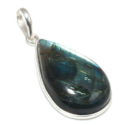 Natural Dark Gray Labradorite Pendant Fine Gemstone Pendant 