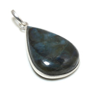 Natural Dark Gray Labradorite Pendant Fine Gemstone Pendant 