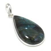 Natural Dark Gray Labradorite Pendant Fine Gemstone Pendant 