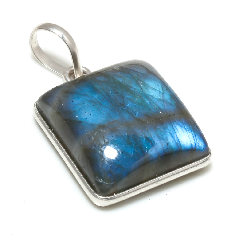 Natural Dark Gray Labradorite Pendant Fine Gemstone Pendant 