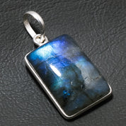 Natural Dark Gray Labradorite Pendant Fine Gemstone Pendant 