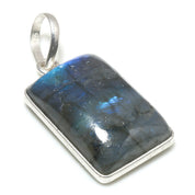 Natural Dark Gray Labradorite Pendant Fine Gemstone Pendant 