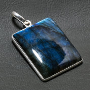 Natural Dark Gray Labradorite Pendant Fine Gemstone Pendant 