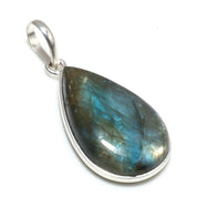 Natural Dark Gray Labradorite Pendant Fine Gemstone Pendant 