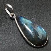 Natural Dark Gray Labradorite Pendant Fine Gemstone Pendant 