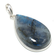 Natural Dark Gray Labradorite Pendant Fine Gemstone Pendant 