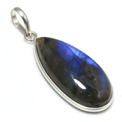 Natural Dark Gray Labradorite Pendant Fine Gemstone Pendant 