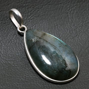 Natural Dark Gray Labradorite Pendant Fine Gemstone Pendant 