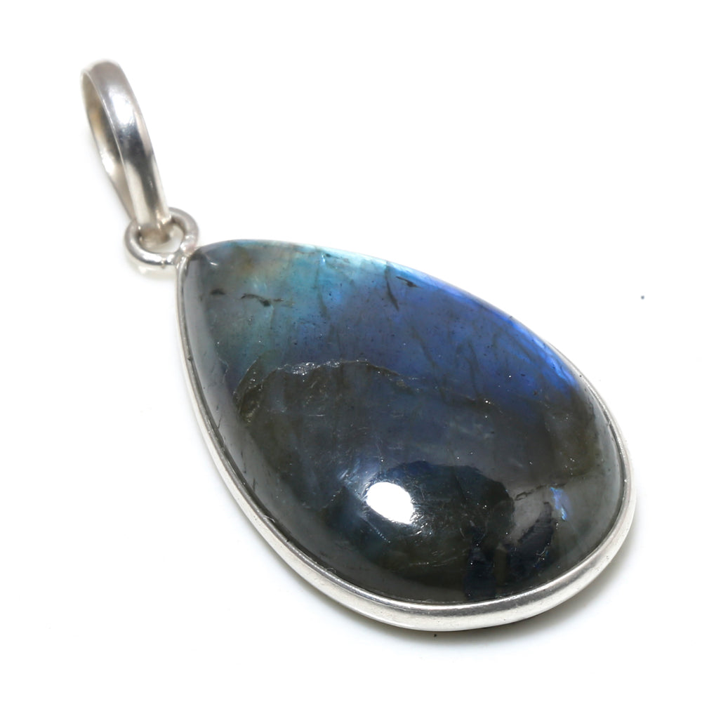 Natural Dark Gray Labradorite Pendant Fine Gemstone Pendant 