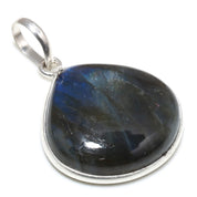 Natural Dark Gray Labradorite Pendant Fine Gemstone Pendant 