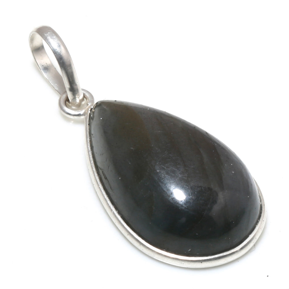 Natural Dark Gray Labradorite Pendant Fine Gemstone Pendant 