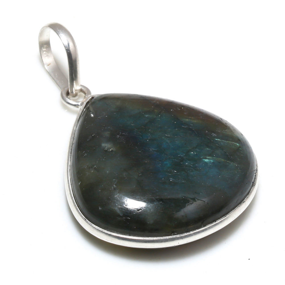 Natural Dark Gray Labradorite Pendant Fine Gemstone Pendant 