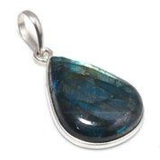 Natural Dark Gray Labradorite Pendant Fine Gemstone Pendant 