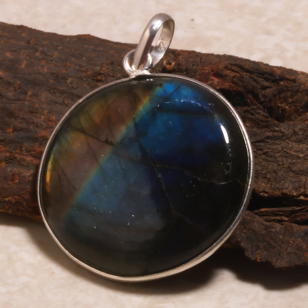 Natural Green Labradorite Pendant Fine Gemstone Pendant 