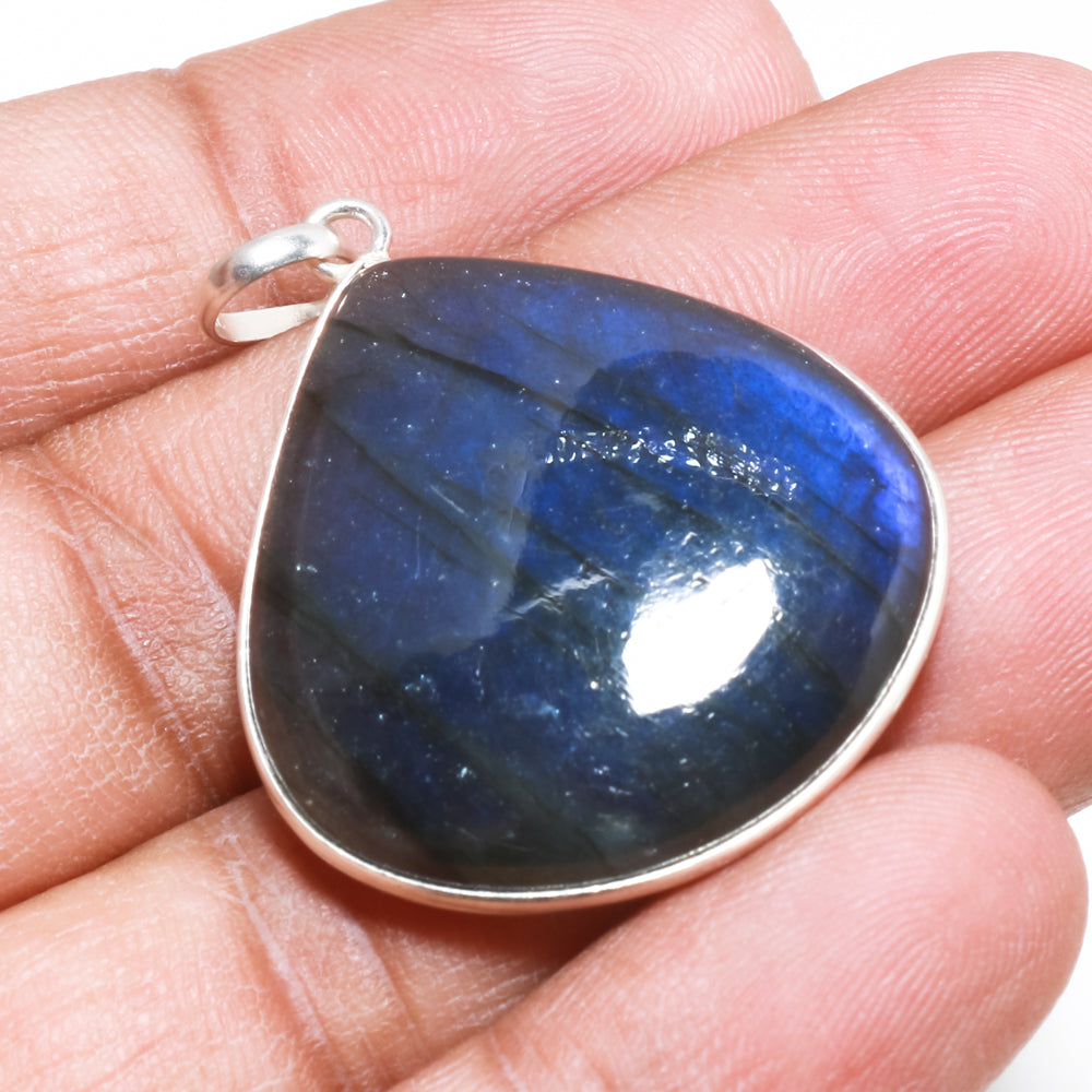 Natural Green Labradorite Pendant Fine Gemstone Pendant 