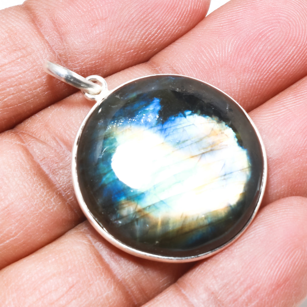 Natural Green Labradorite Pendant Fine Gemstone Pendant 