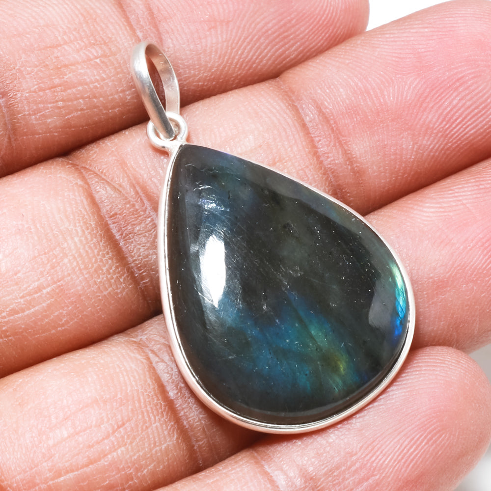 Natural Green Labradorite Pendant Fine Gemstone Pendant 