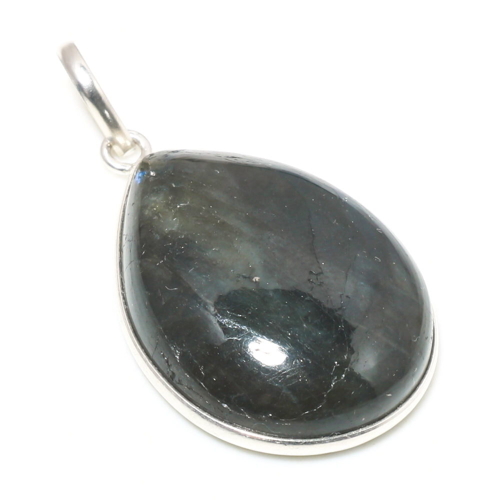 Natural Dark Gray Labradorite Pendant Fine Gemstone Pendant 