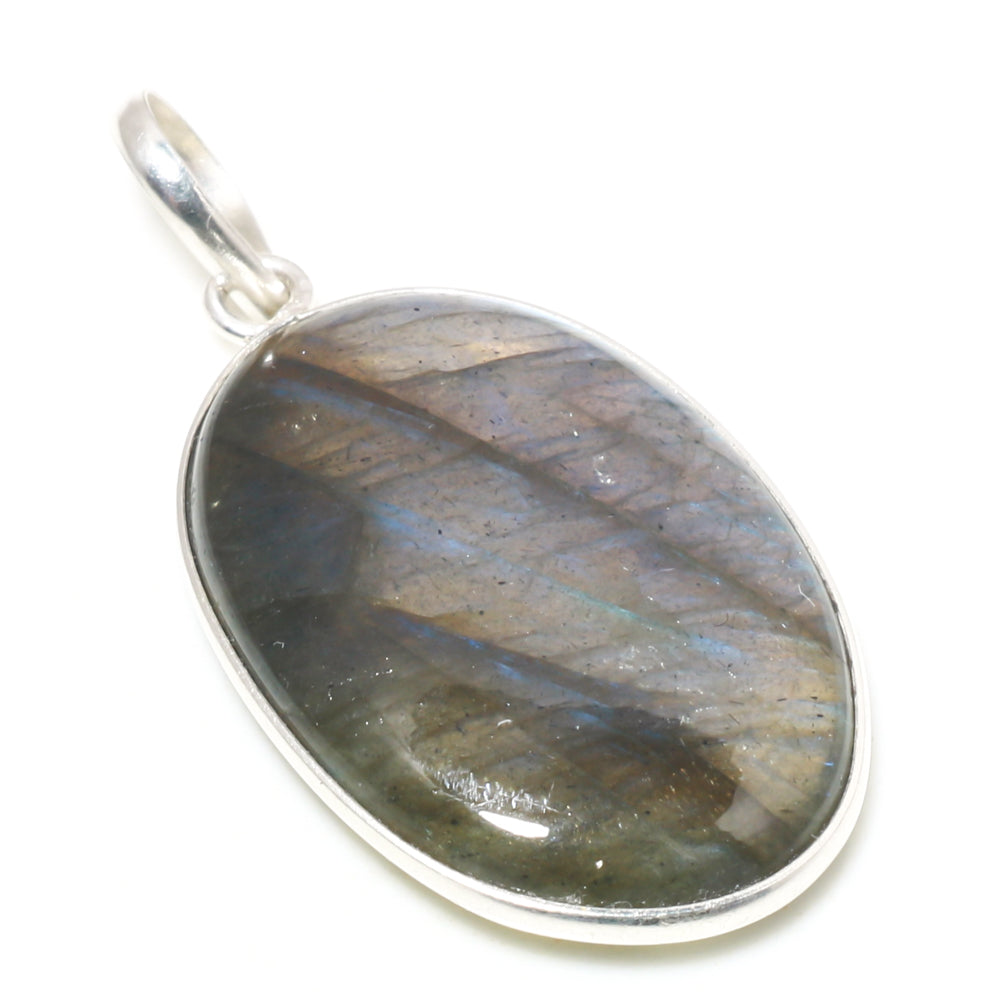 Natural Dark Gray Labradorite Pendant Fine Gemstone Pendant 