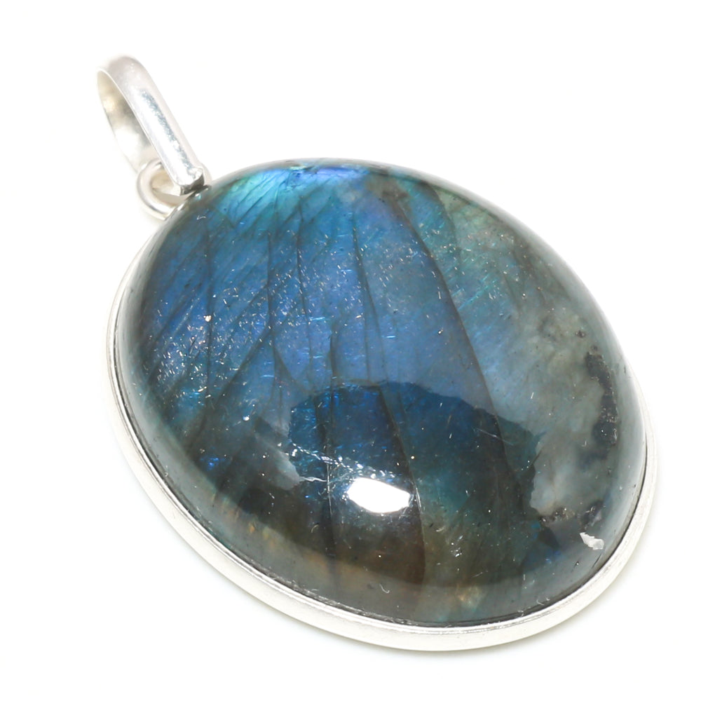 Natural Dark Gray Labradorite Pendant Fine Gemstone Pendant 