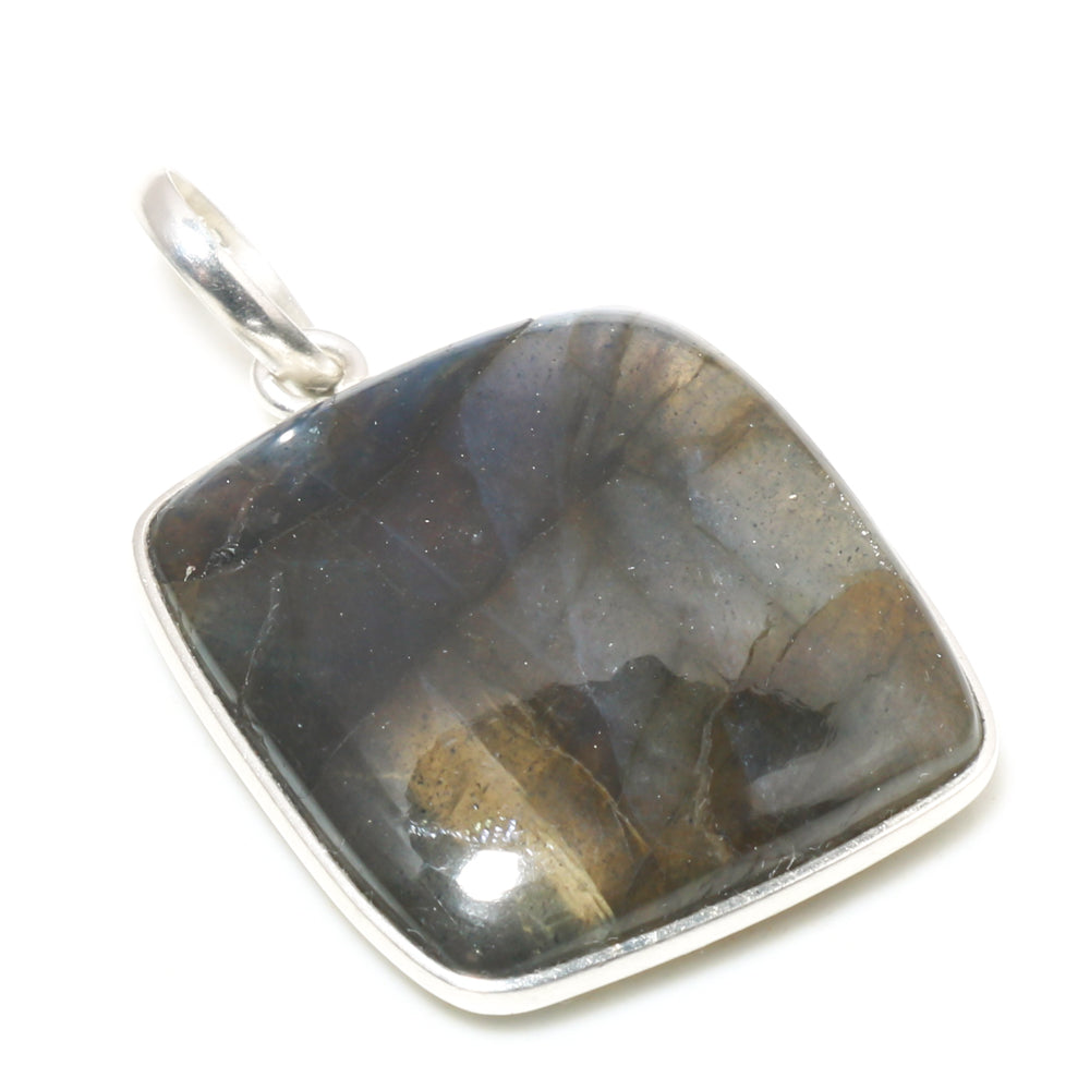 Natural Dark Gray Labradorite Pendant Fine Gemstone Pendant 