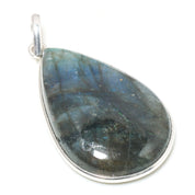 Natural Dark Gray Labradorite Pendant Fine Gemstone Pendant 