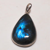 Natural Dark Gray Labradorite Pendant Fine Gemstone Pendant 