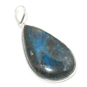 Natural Dark Gray Labradorite Pendant Fine Gemstone Pendant 