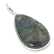 Natural Dark Gray Labradorite Pendant Fine Gemstone Pendant 