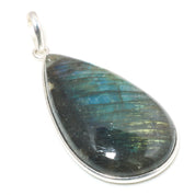 Natural Dark Gray Labradorite Pendant Fine Gemstone Pendant 