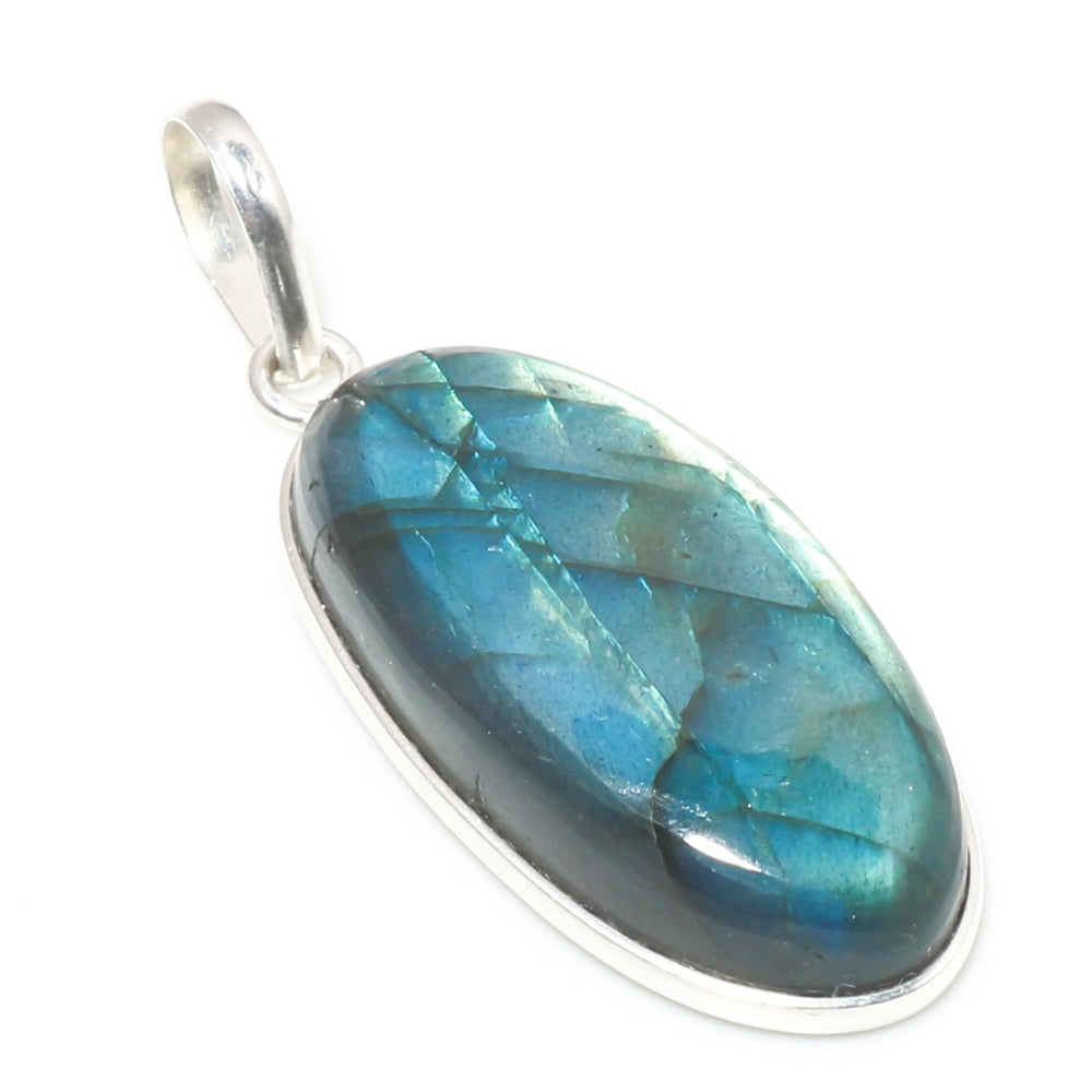 Natural Dark Gray Labradorite Pendant Fine Gemstone Pendant 