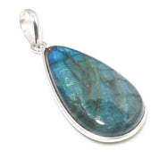 Natural Dark Gray Labradorite Pendant Fine Gemstone Pendant 