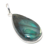 Natural Dark Gray Labradorite Pendant Fine Gemstone Pendant 