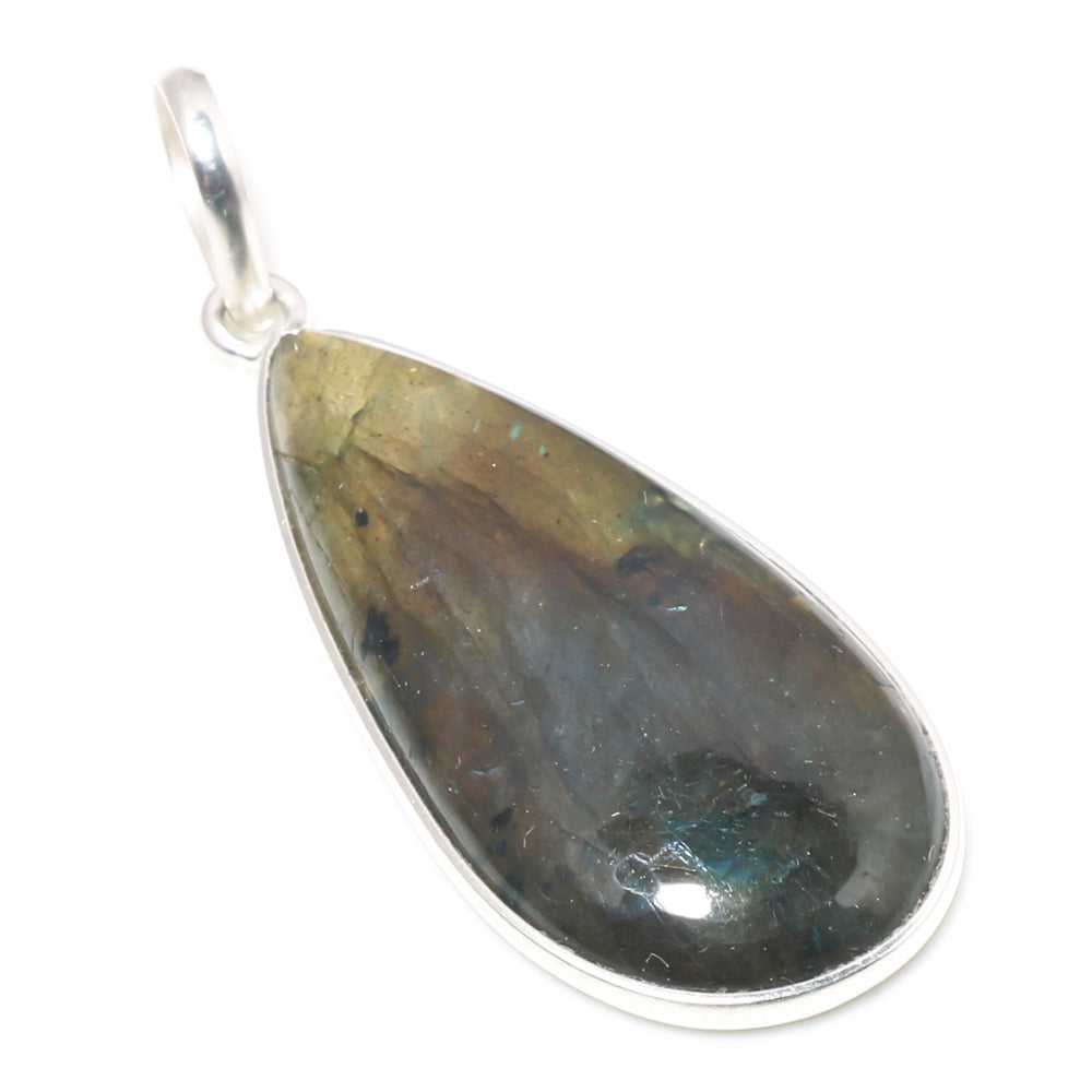 Natural Dark Gray Labradorite Pendant Fine Gemstone Pendant 