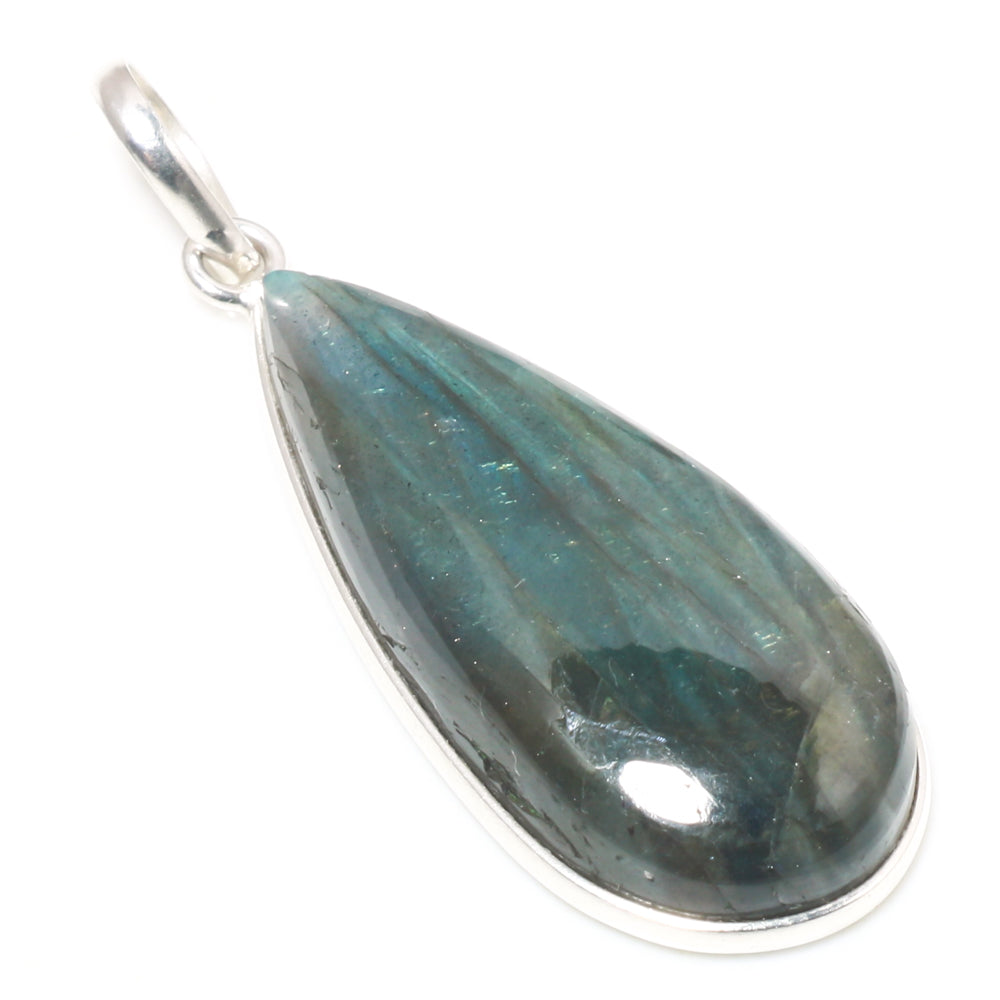 Natural Dark Gray Labradorite Pendant Fine Gemstone Pendant 