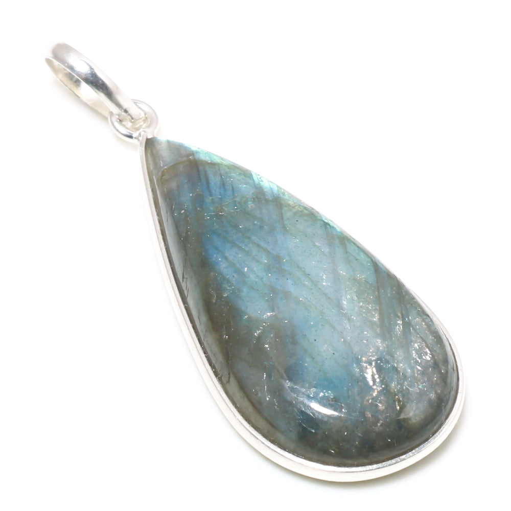 Natural Dark Gray Labradorite Pendant Fine Gemstone Pendant 