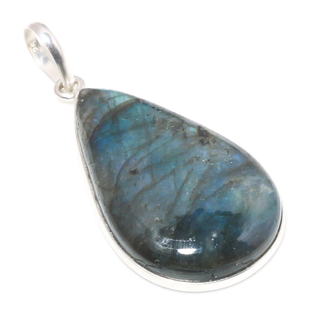 Natural Dark Gray Labradorite Pendant Fine Gemstone Pendant 