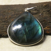 Natural Dark Gray Labradorite Pendant Fine Gemstone Pendant 