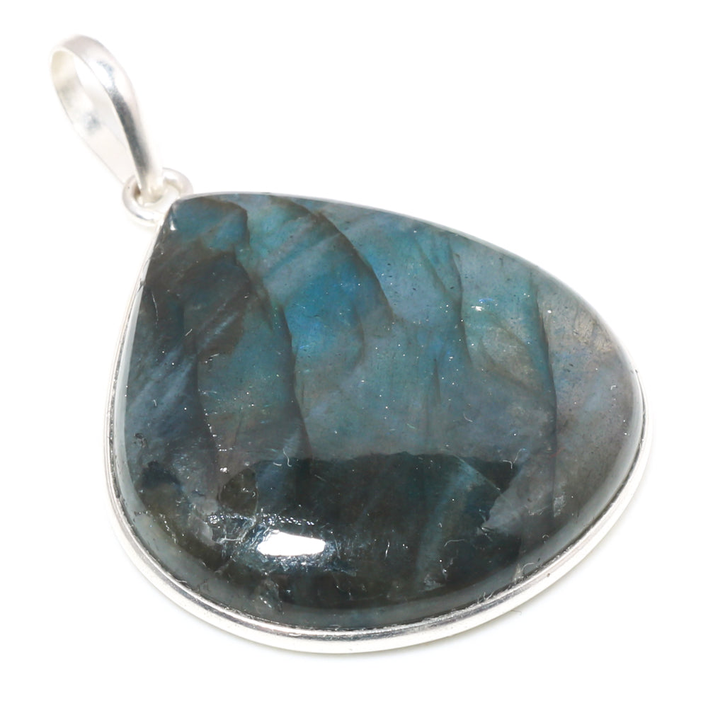 Natural Dark Gray Labradorite Pendant Fine Gemstone Pendant 