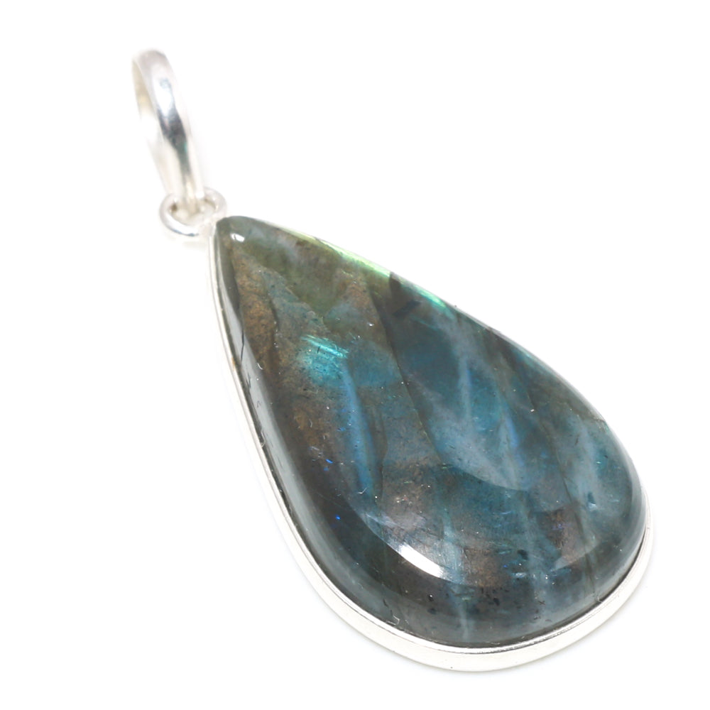 Natural Dark Gray Labradorite Pendant Fine Gemstone Pendant 