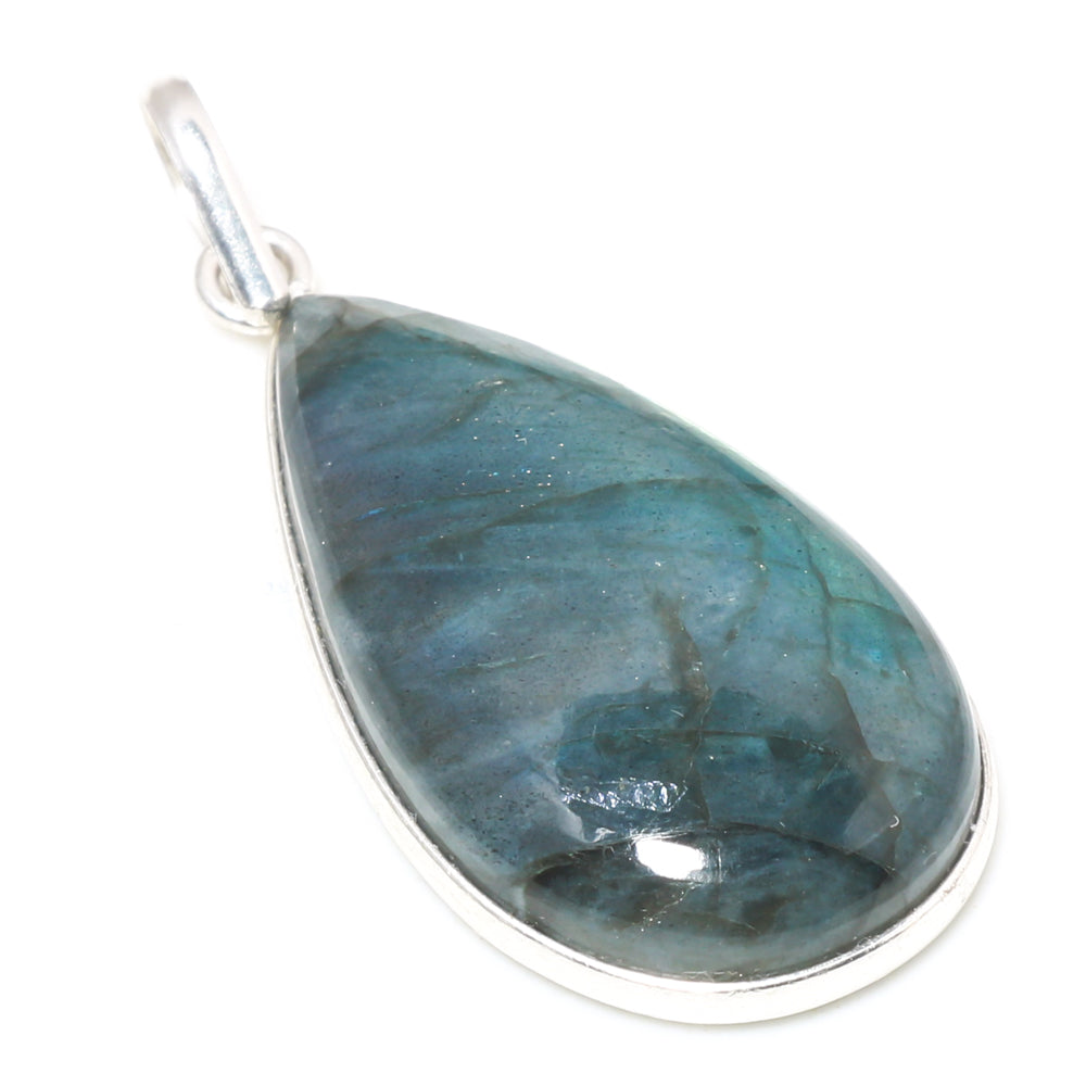 Natural Dark Gray Labradorite Pendant Fine Gemstone Pendant 