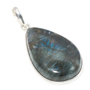 Natural Dark Gray Labradorite Pendant Fine Gemstone Pendant 